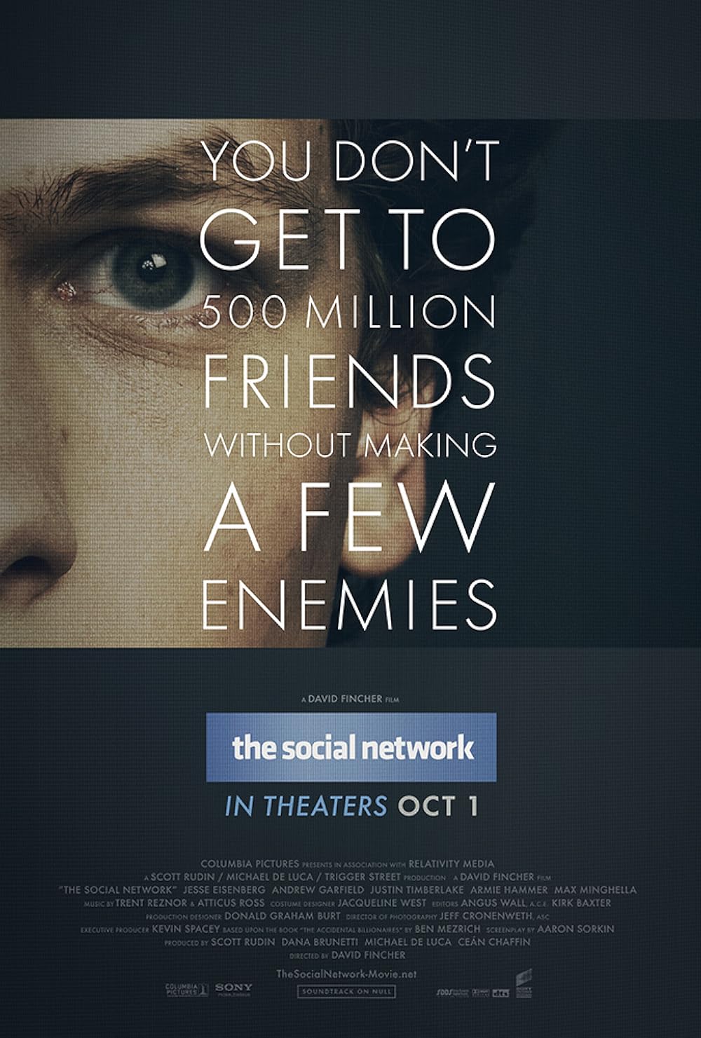 The Social Network best sound design movie poster